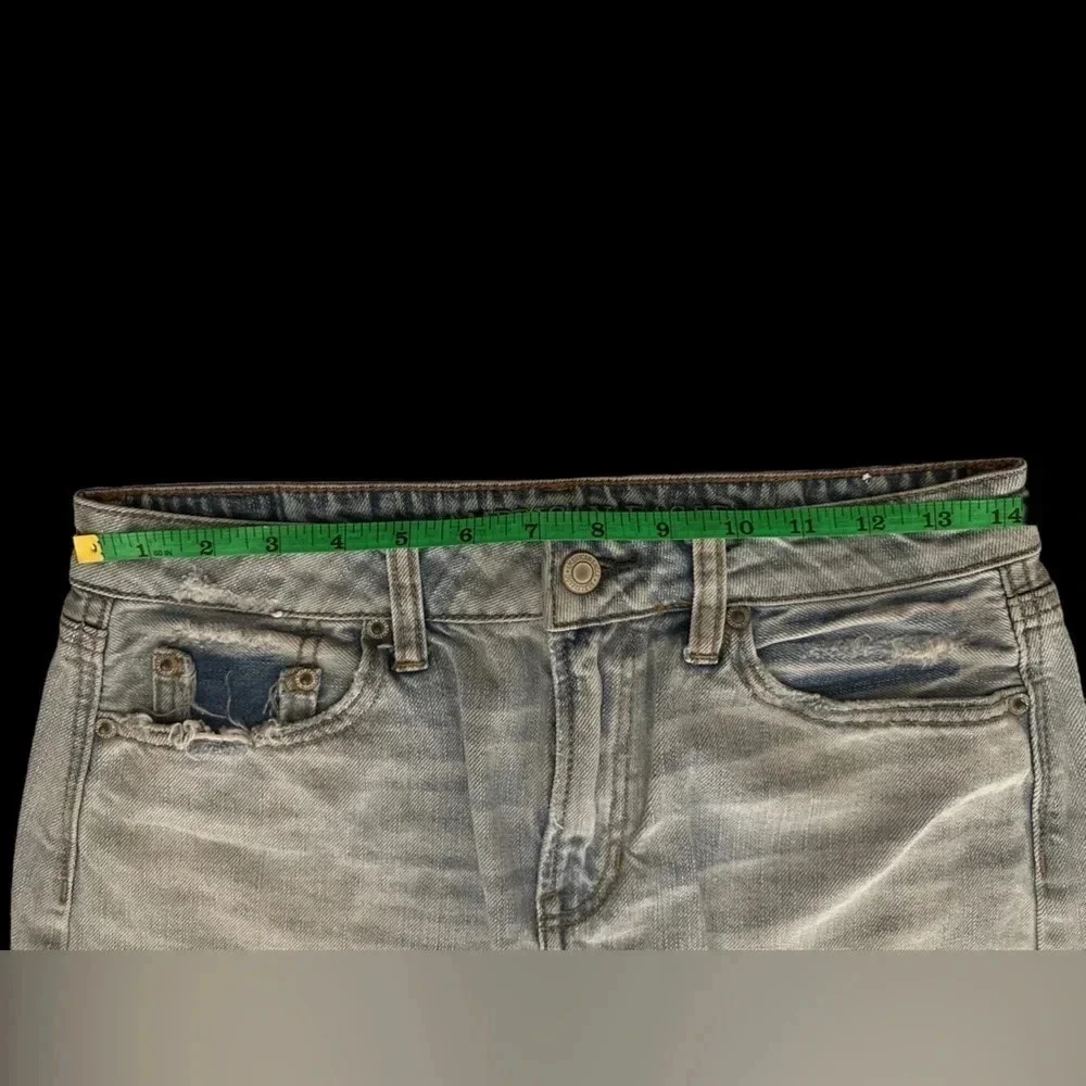 American Eagle denim mini skirt with peekaboo lace